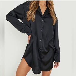Express  satin Portofino Shirt dress